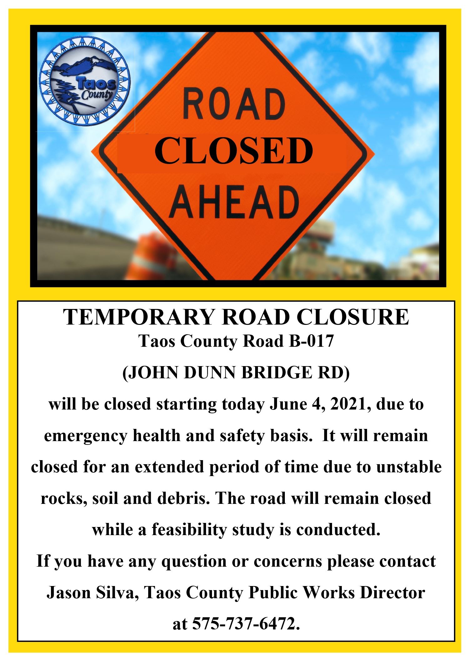 John Dunn Road Closed
